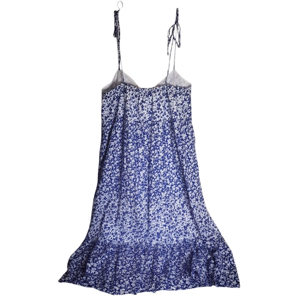 HATCH Maternity Floral Maxi Dress Tiered Blue White ‎Cottage Boho Prairie XXL - Picture 3 of 11